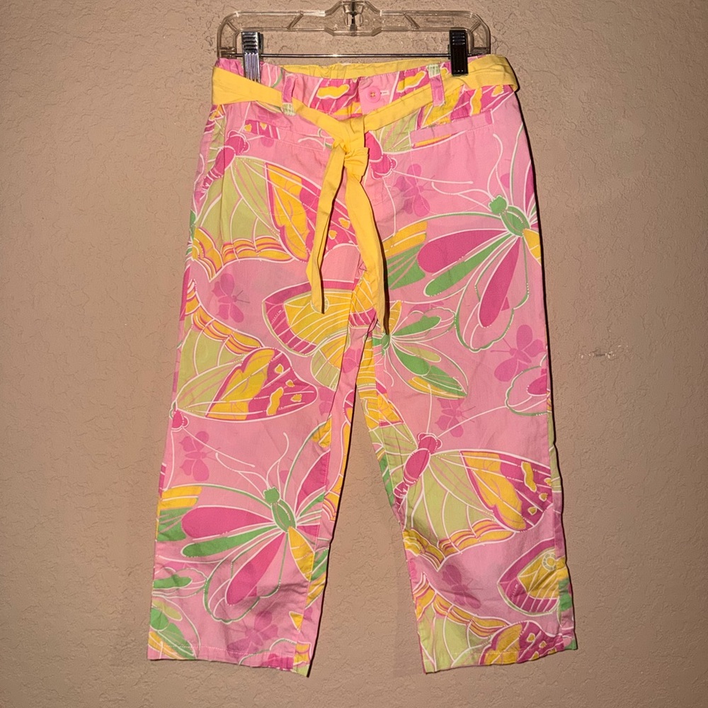 Lilly Pulitzer Girls Multicolored Tropical Capri Pants Size 10